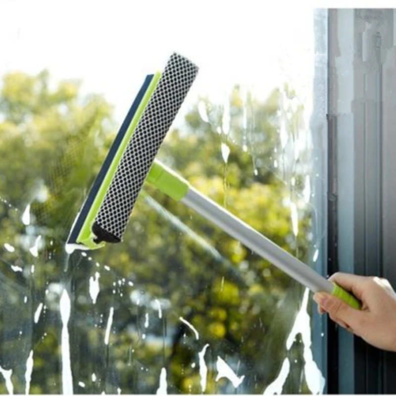 Double-sided Window Glass Cleaner Adjustable Long Handle Cleaning Brush Window washing brush Household Cleaning Tool