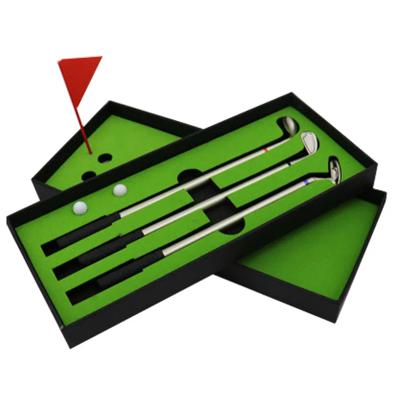

New Mini Golf Club Putter Ball Pen Golfers Gift Box Set Desktop Decor for School Supplies Golf accessories