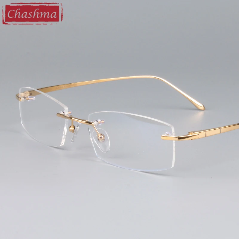 Chashma Prescription Glasses Men Optical Eyeglasses Frames Quality Eyewear Rimless Pure Titanium Spectacles for Recipe Lenses