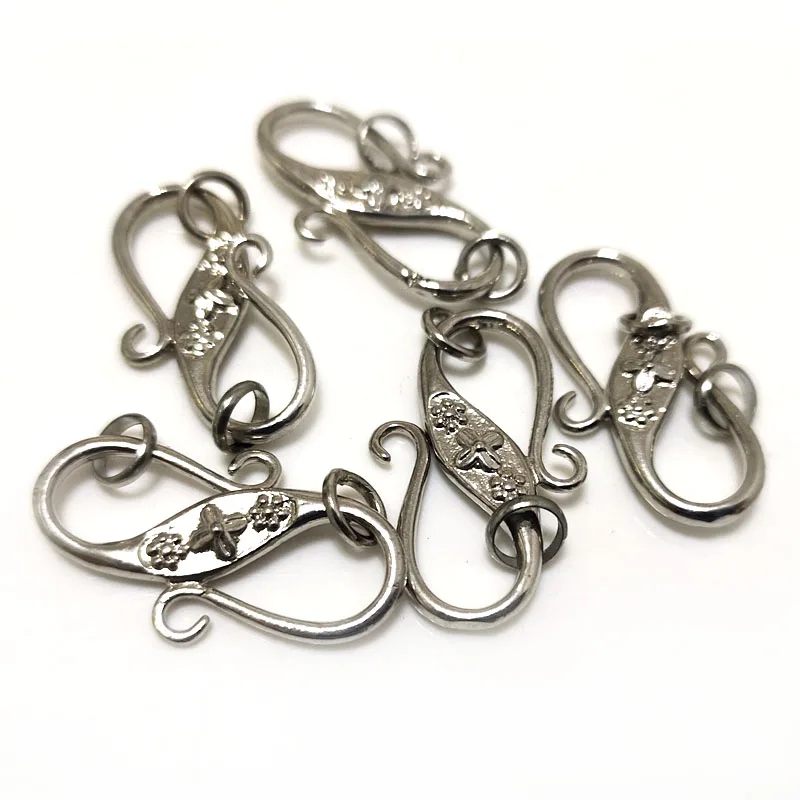 10x30mm Rhodium Plated Lobster Sterling Silver Necklace Jewelry Clasp