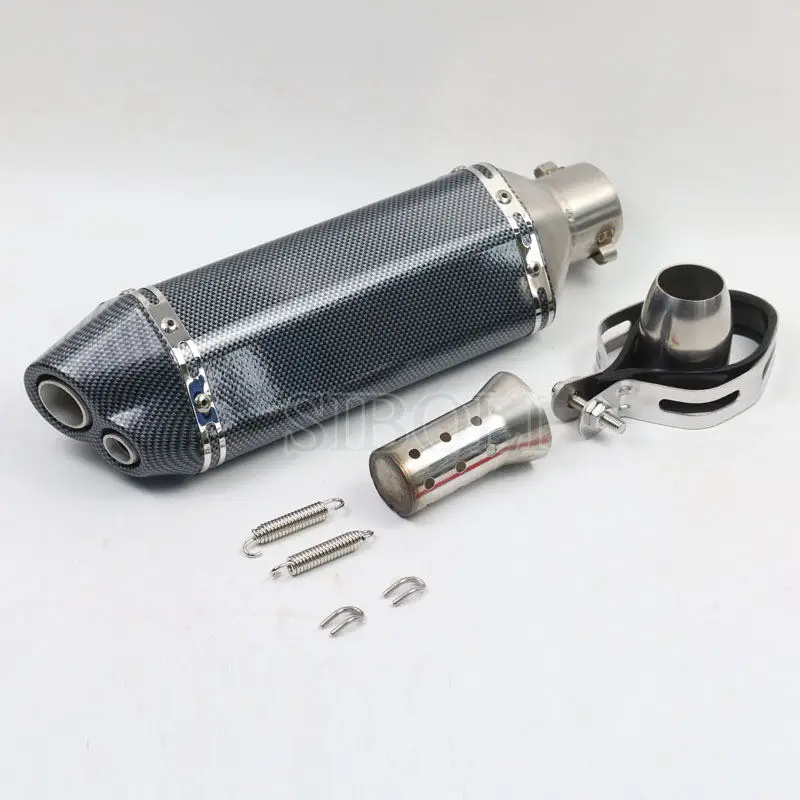 Muffler Exhaust Pipe Double Holes Motorcycle db killer For duke 125 390 FZ6 ninja 400 pcx125 vespa gts suzuki bandit trk 502x