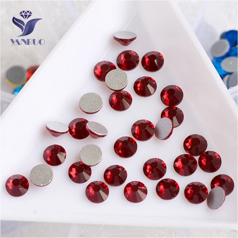 YANRUO 2028NoHF All Sizes Siam Nail Art Non Hotfix Polish Rhinestones Strass Crystal Flatback Stones For Nails