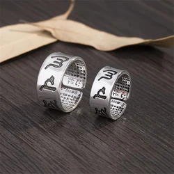 KOFSAC Tibetan Rotating Blessing 925 Silver Rings For Women Jewelry Lucky 