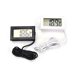 Mini LCD Digital Thermometer For Freezer Temperature -50~110 Degree Refrigerator Fridge Thermometer Indoor Outdoor Probe 1M