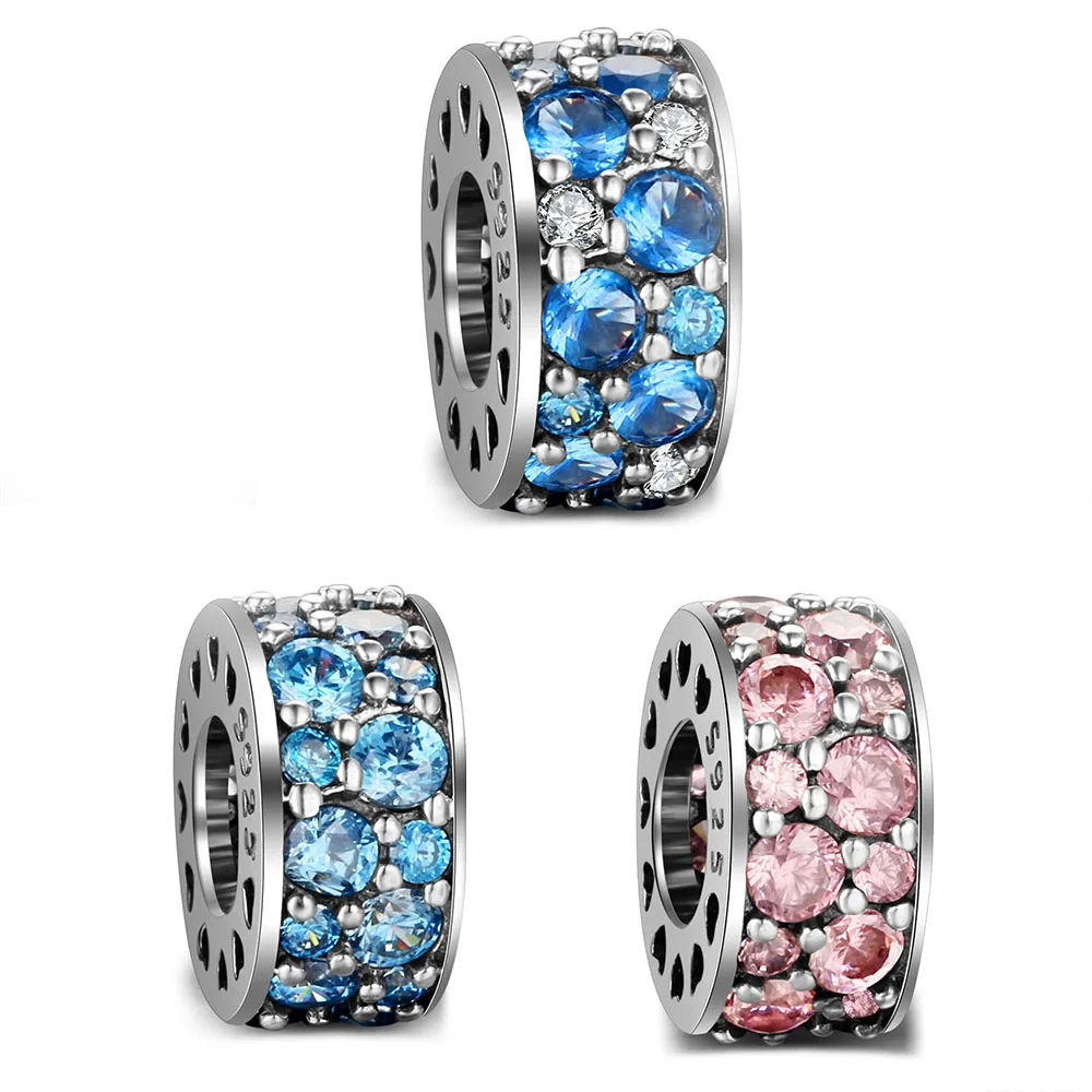 

Authentic 925 Sterling Silver Charm Heart Shining Crystal Beads For Original Pandora Charm Bracelets & Bangles Jewelry