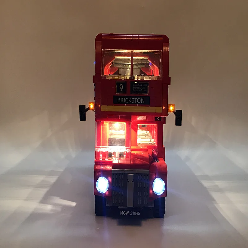 Dipimpin Cahaya Set Untuk Lego technic 10258 London bus London bus bricks set Kompatibel 21045 Blok Mainan teknik Pencahayaan Set