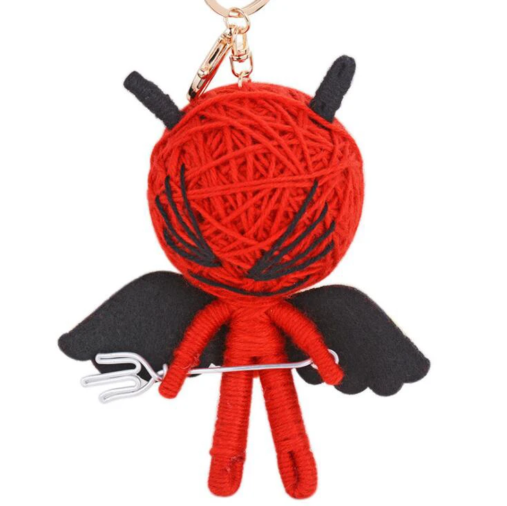 New Voodoo doll Key Chain Fashion Men Car key ring Women Bag Charm Accessories Car Key Holder Party gift Jewelry K1257