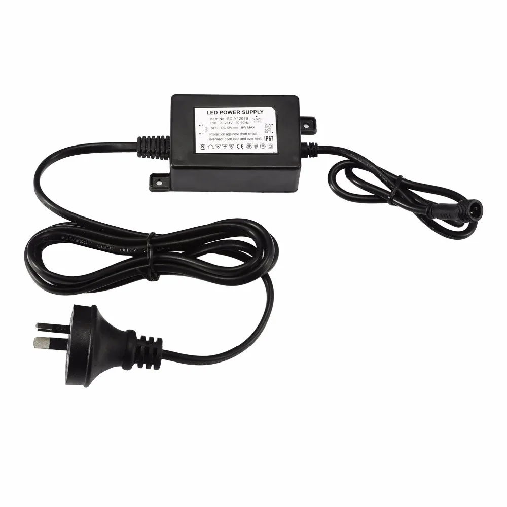 Preto PC Tensão de Entrada AC 90-260 V Saída DC 12 V Transformadores de Iluminação 8 W de Alta Qualidade LED de alimentação fornecer ao longo da vida LEVOU adaptador