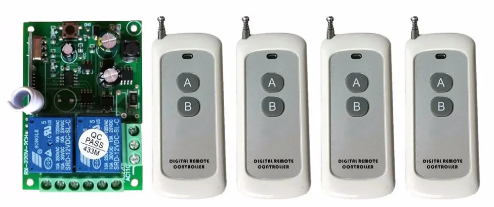 Controle remoto sem fio ac85v 110v, 220v, 250v e 500m, longo alcance, rf, sistema de segurança, tubular, para portas de garagem