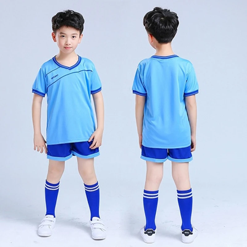 Customize Print Football Jerseys Uniforms Kids Boys Soccer Training Suit Men Quick Dry Futbol Team Sports Set Sportswear Clothes