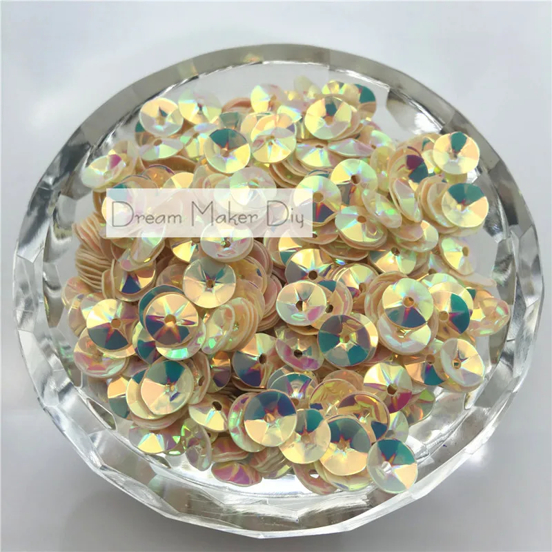 1500pcs(25g) 6MM Deep Cup Round 9 Brilliant colors PVC loose Sequins Paillettes for manicure/sewing/wedding decoration confetti