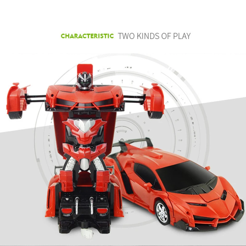 2 In 1 Remote Control Deformation Car  RC Car Sports Car Transformation Robots Models RC fighting toy Kid Children Birthday Gift