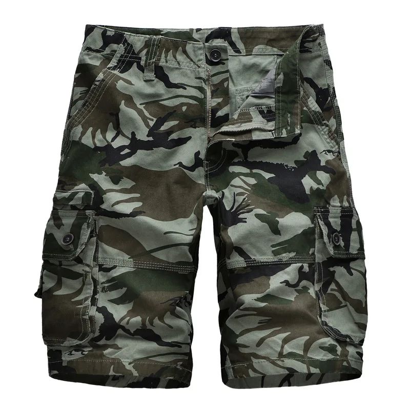 CamSolomon-Short cargo camouflage pour homme, pantalon court militaire, grande taille, décontracté, été, 2024