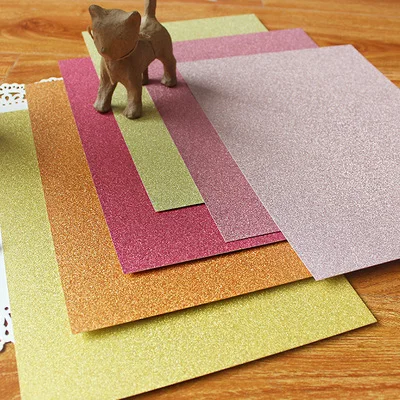 A4 Gold Pink Hight Grade Super Glitter Craft Paper Cardstock Party Gift Card Decor DIY Scrapbooking Paper Pack