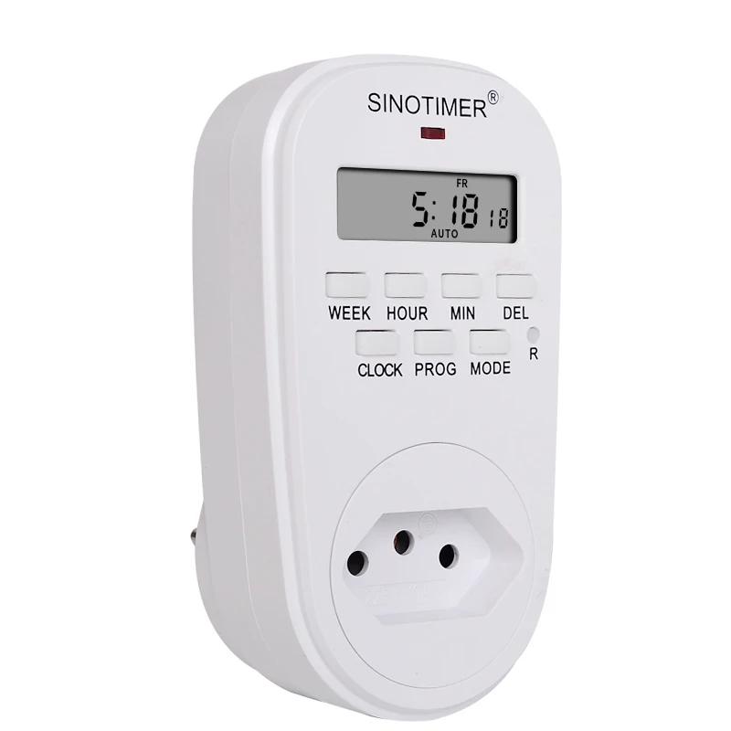 Brazil BR Plug Outlet 7 Day Weekly Programmable Digital Plug Timer Switch Time Relay Wall Clock Power Socket AC 110V 120V 220V