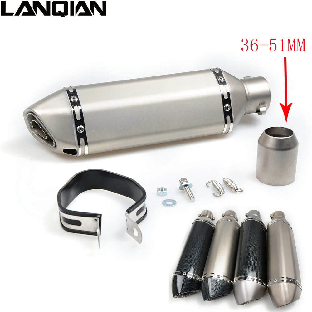 

Carbon Fiber Motorcycle Exhaust Muffler Modified AR Exhaust Pipe z800 cbr125 cbr600 cb750 bj600 With DB Killer CNC Exhaust