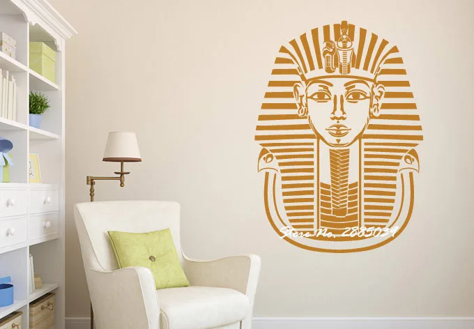 Pharaoh Mask Removable Sticky Vinyl Vinilos Paredes Vintage Decal Mural Living Room Kitchen Wall Sticker Yoga Studio Art LA255