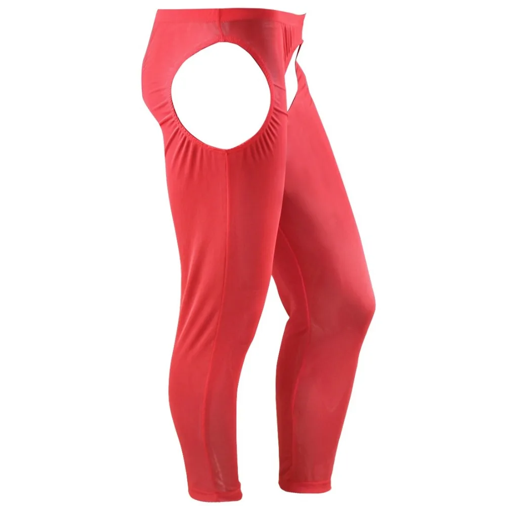 YiZYiF Sexy Mens Erotic Open Crotch Buttock Sheer & Transparent Leggings Hot Pants Lingerie Gay Fetish mesh Nightwear Underwear