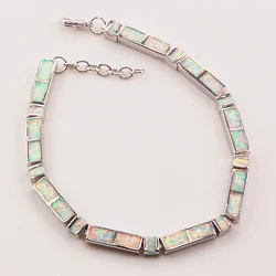 White Fire Opal 925 Sterling Silver Bracelet  P85 8