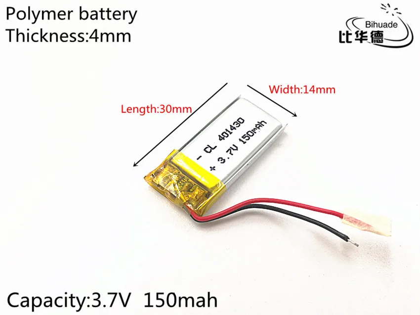 

5pcs/lot 3.7V 150mAh 401430 Lithium Polymer Li-Po li ion Rechargeable Battery cells For Mp3 MP4 MP5 GPS