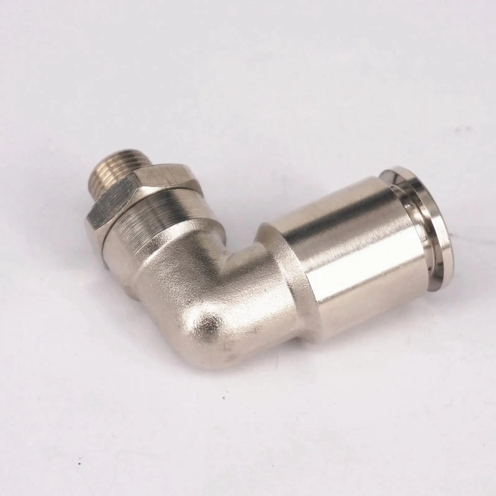 Pneumatic Nickel Brass ELbow Push In Connector Union Quick Release Air Fitting Plumbing 1/8