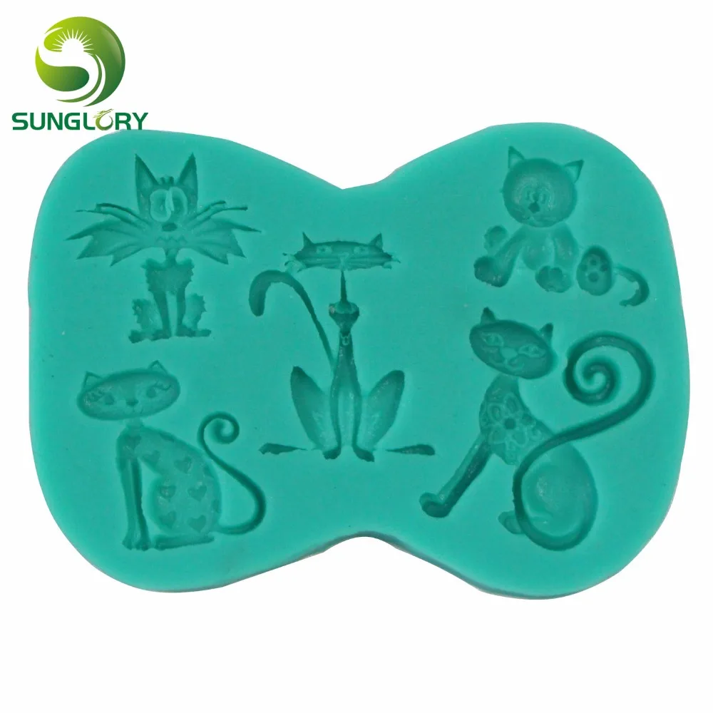 3D Silicone Cake Mold Moldes De Silicona For Paste Americana Cat Shaped Soap Form Baking Cake Tools Fondant Decor For Cakes