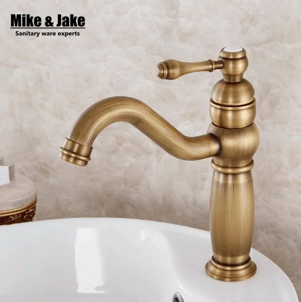 Bathroom faucet antique Single Handle Bathroom Sink Mixer Faucet Antique bronze high quality Hot and Cold Water tap