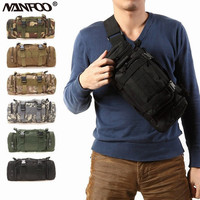 Men's Outdoor Cycling Hiking Waist Pack Useful 3P Military Tactical Shoulder Bag Nylon 600D Camera Bag Waterproof Fishing Bag