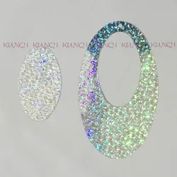 50 pz/100 pz 11*6 cm grande doppio ovale forma di uovo laser argento sequin paillette cucire, craft wedding, bambini diy accessorio dell'indumento