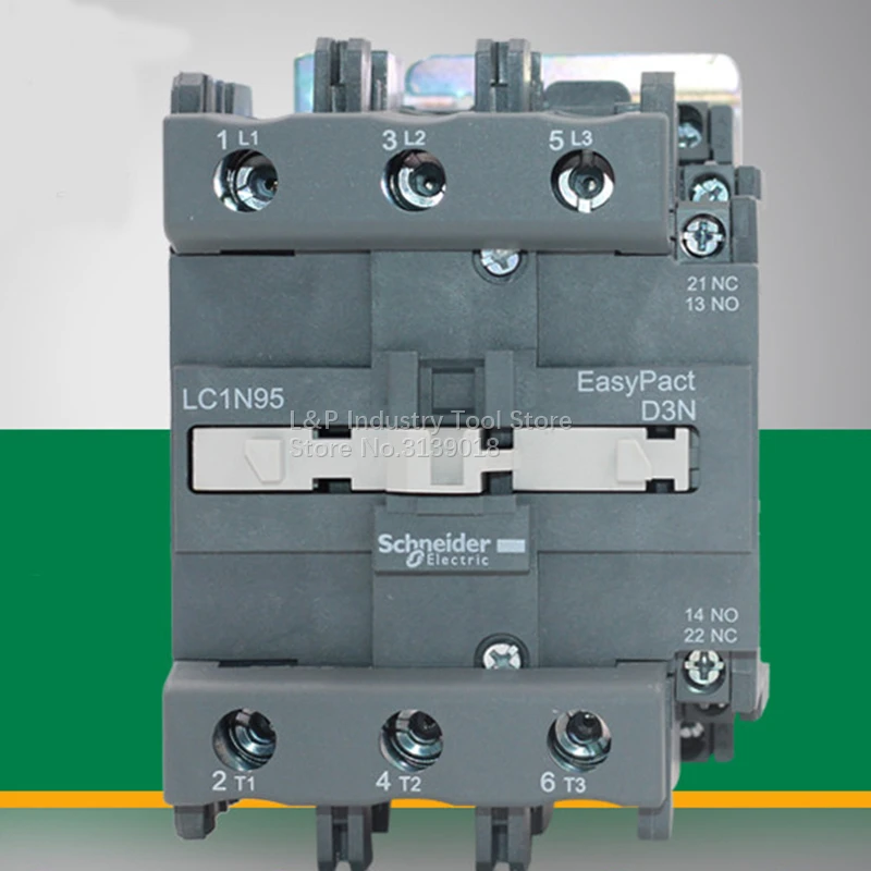 

100% Original Schneider 3 Pole LC1-E EasyPact TVS Series LC1E95M5N 95 Amp Smart Magnetic Contactor AC220V LC1N95M5N 45KW 3P 95A