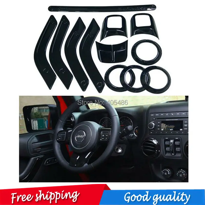 

12 шт., хромированные накладки на дверь руля Jeep Wrangler 4-Door 2011-2015
