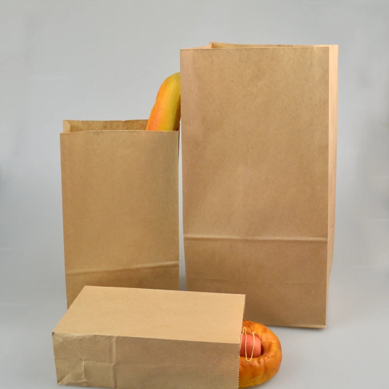 Large Kraft Paper Bags For food nut toast bread Wedding Party Favor Treat Buffet Bag, Biscuits Snack Baking Package bags 100PCS