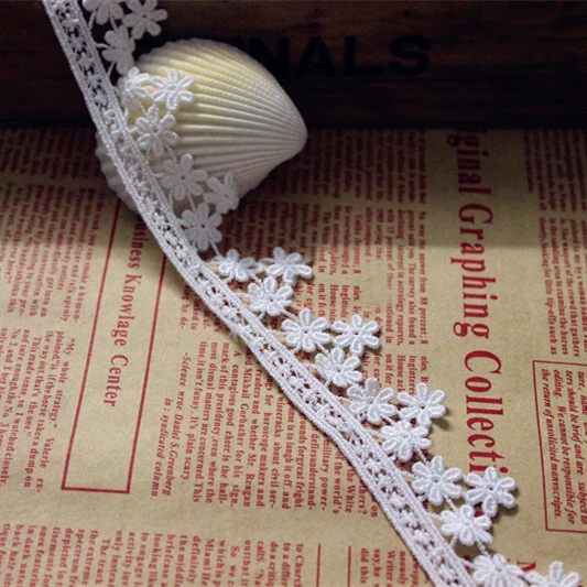 

5 yards/lot width 3cm 1.18" white cotton lace trim ribbon fabric for dress skirt clothes L4K726