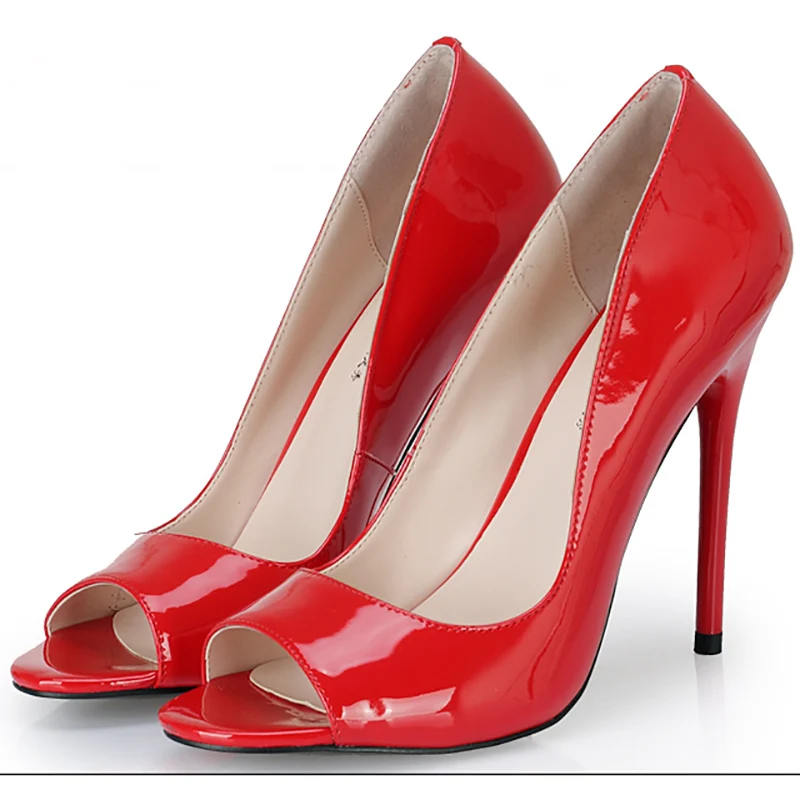 TIMETANG Office Ladies Pumps Classic Peep Toe High Thin Heels Dress Women Plus Size US 4-12 Sexy Party Wedding OL Shoes
