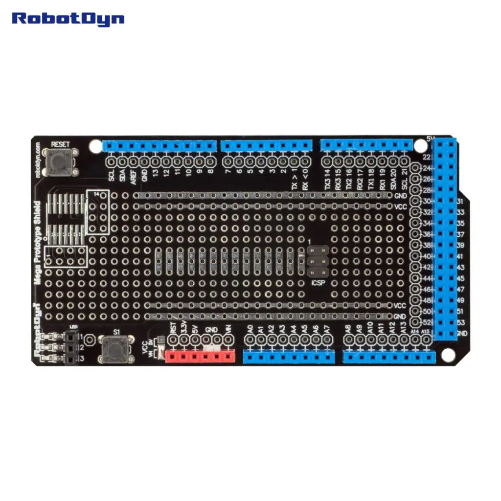 Prototypowa tarcza Mega dla Arduino Mega (zmontowana)