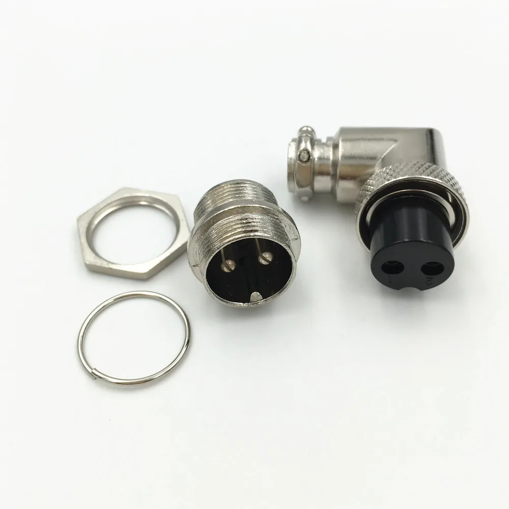1Set GX16 90 Degree Right Angle XLR 16mm Elbow 2 3 4 5 6 7 8 9 Pin Female Plug Male Chassis Mount Socket Aviation Connector