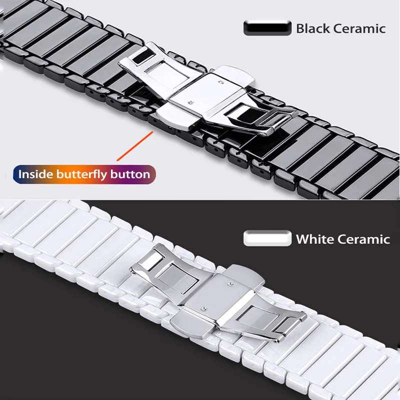 Amazfit Stratos 2 ремешок керамика ремешок для часов для Xiaomi Amazfit Bip/Pace Нержавеющая сталь ремешок на запястье Смарт Браслет аксессуары