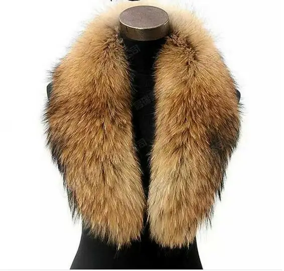 80cm 90cm 2016 Winter 100% Real Natural Raccoon Fur Collar & Womens Scarfs Fashion Coat Sweater Scarves Thick Long Neck Cap