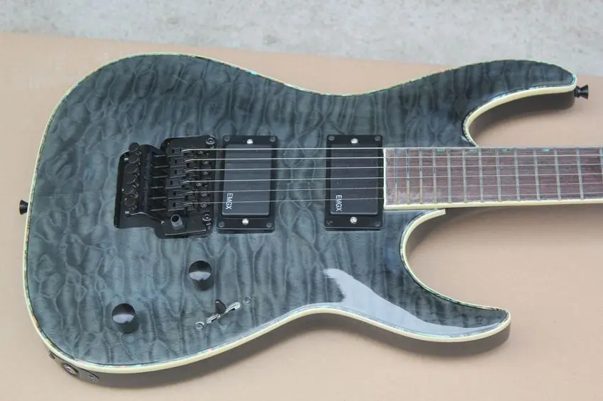 MH-1000 deluxe electric guitar carbon black KSG MH1000 custom guitar free shipping guitar with real abalone bindings on top