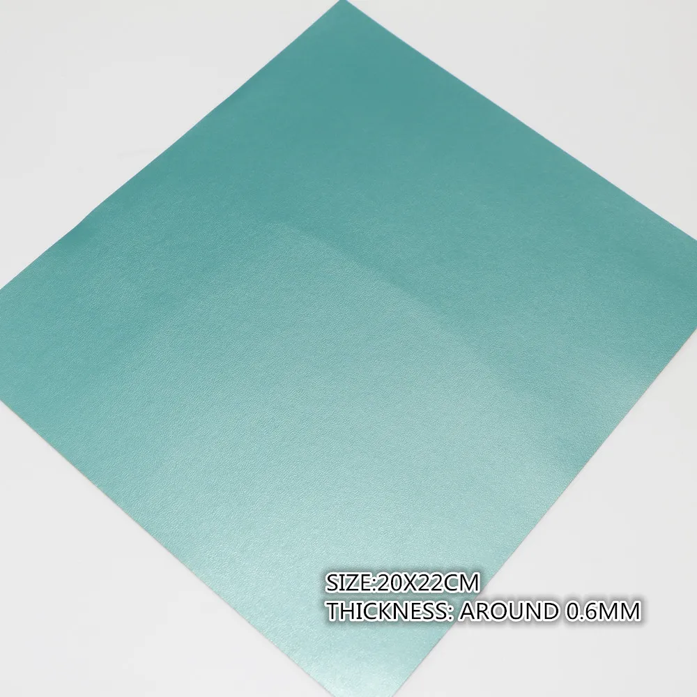 6pcs- 20x22cm Mint Green Color Mix DIY Synthetic Faux PU Leather Set