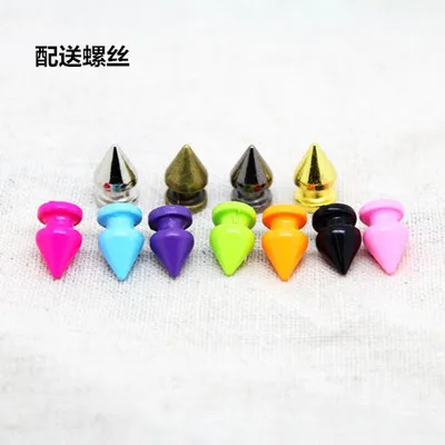 50pcs 8*13mm Gothic Leather Rivet Metal Punk Rock Paint Colored Spikes And Studs For Clothes DIY Remaches Para Cuero