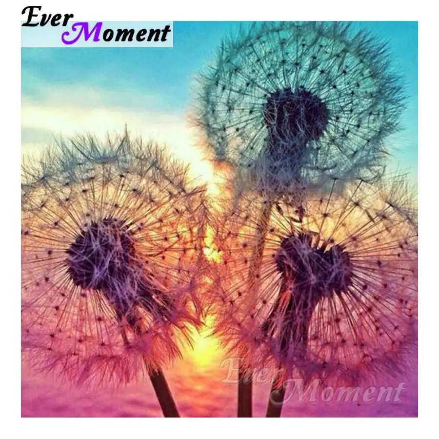 Ever Moment DIY Diamond Embroidery Dandelion Diamond Mosaic Full Square Drills Artwork Home Decoration Diamond Painting ASF1135