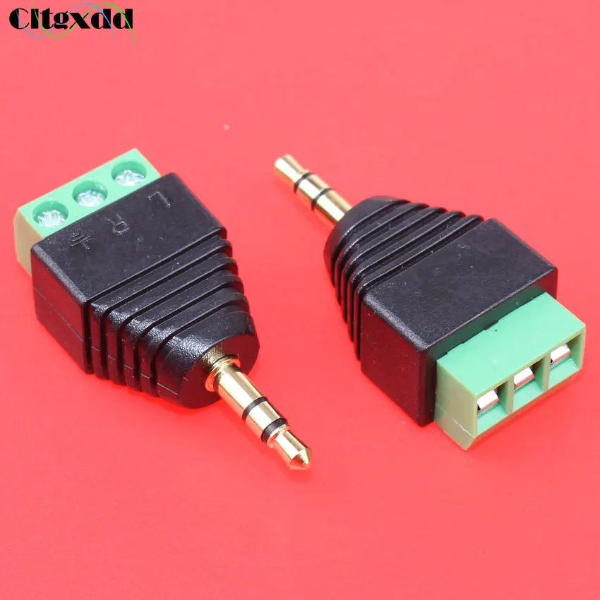 

1 Piece 3.5mm 3pole Stereo Male to AV Screw Video Balun Terminal 3.5mm audio Jack 3 Pin Male Terminal Block Plug Connector