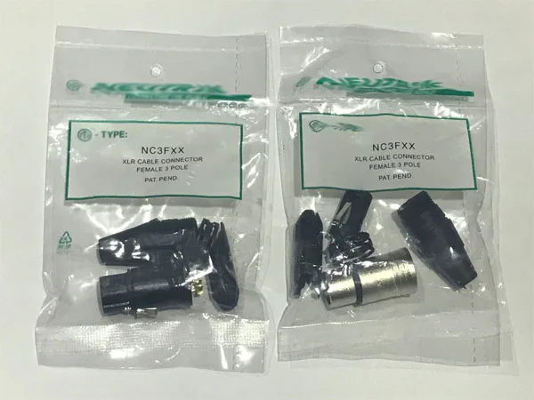 Conjunto a Macho e Fêmea Neutrik Conector Xlr com Novo Pinos Nc3mxx e Nc3fxx 60 Peças por Lote 30 Peças