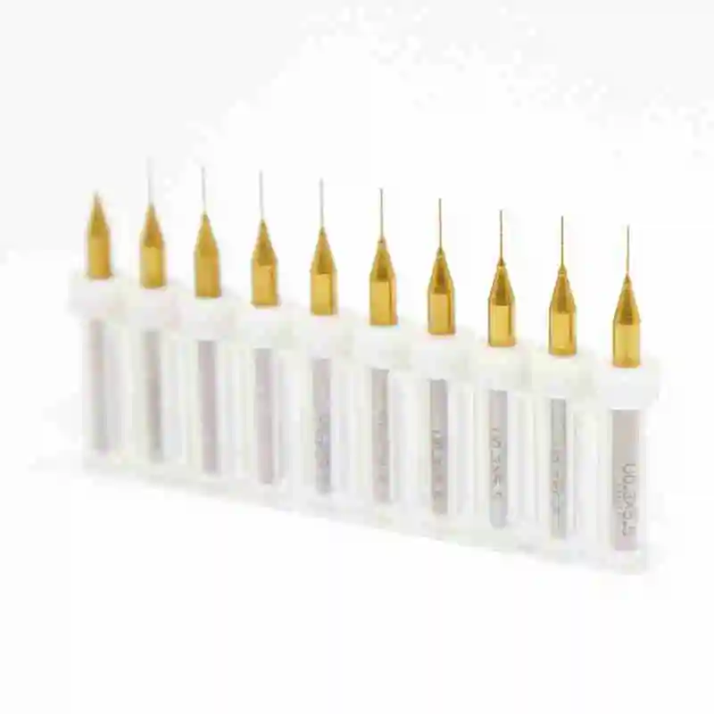 10pcs 0.2-1.2mm titanium coated carbide drill engraving knife milling cutter CNC cutting machine for PCB engraving tools