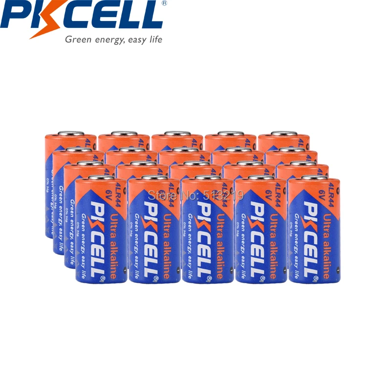 Pkcell-bateria alcalina seca 4lr44 4a76 a544v 4034px px28a l1325 4ag13 544, 20 peças