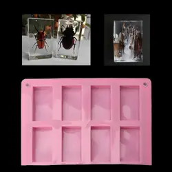 8 Cavities Rectangle Cuboid Silicone Mold Soap Dried Flower Resin Mold DIY Tools