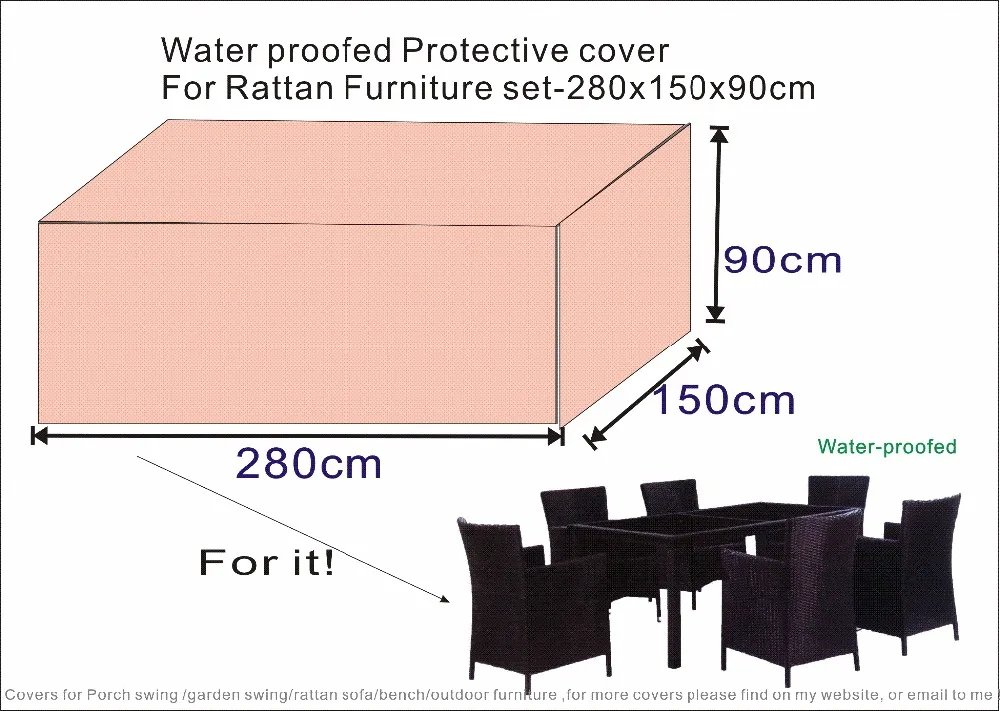 

Beige sand Protective Cover for Patio Rattan Furniture set 280x150x90cm,waterproofed/ dust proofed cover,Chair cover