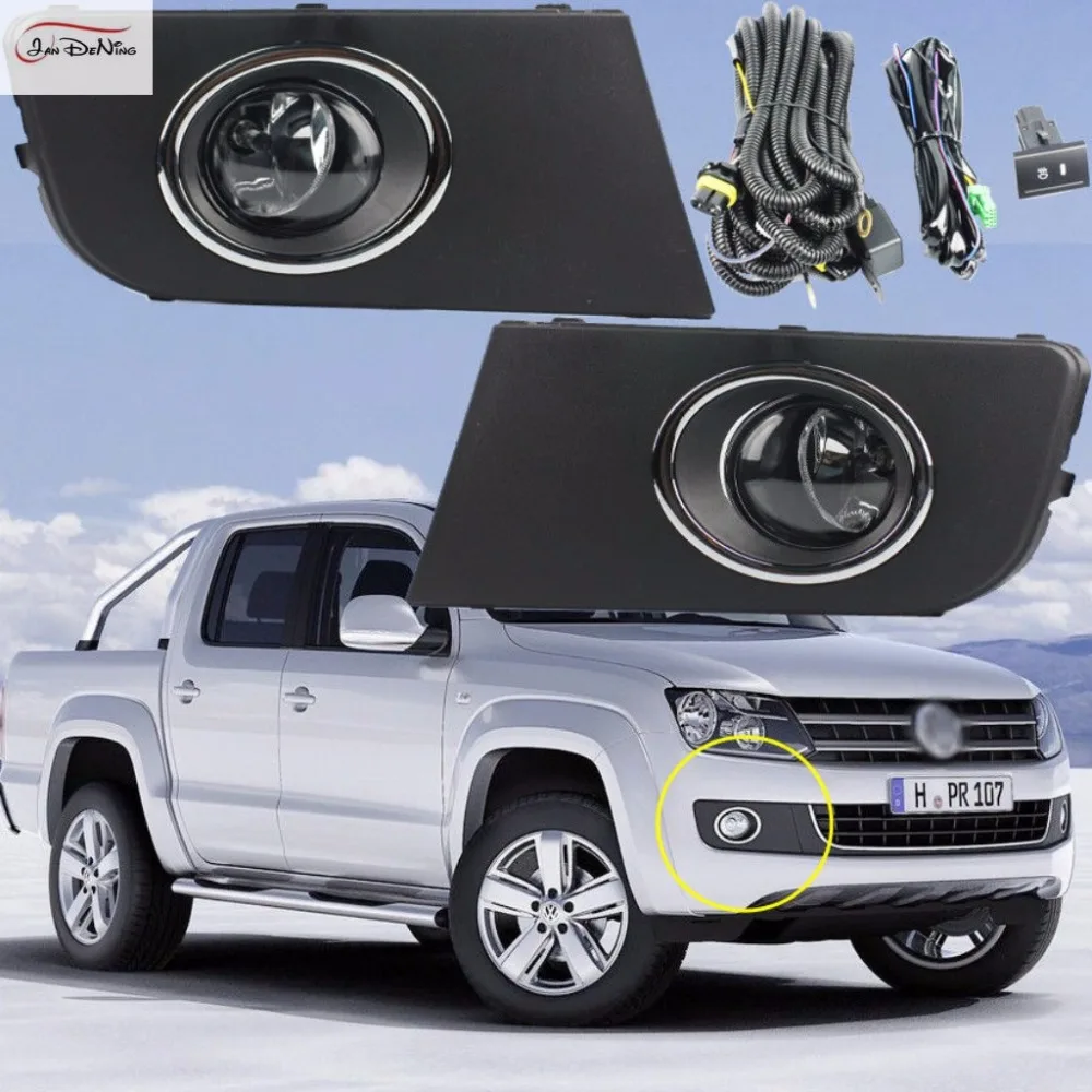 

JanDeNing Car Fog Lights For VW Volkswagen Amarok 2011 Front Fog Lamp Light Lamp Replacement Assembly kit (one Pair)