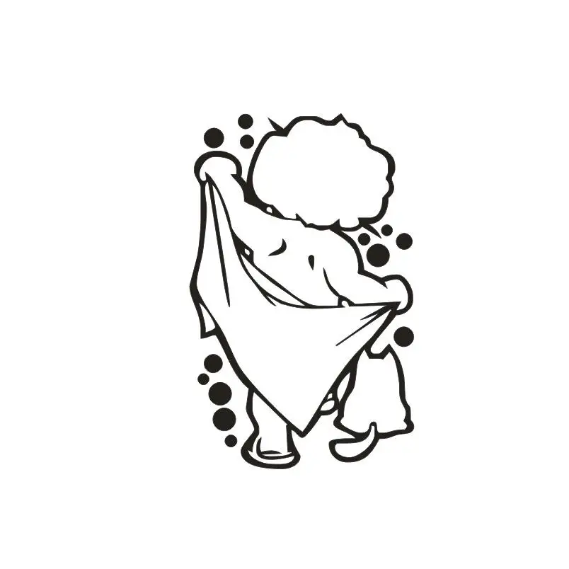 Cartoon Cute Kids Bathing Wall Stickers Glass Door Window Waterproof Decor Art Mural Baby Shower Bathroom Vinyl Sticker Decals